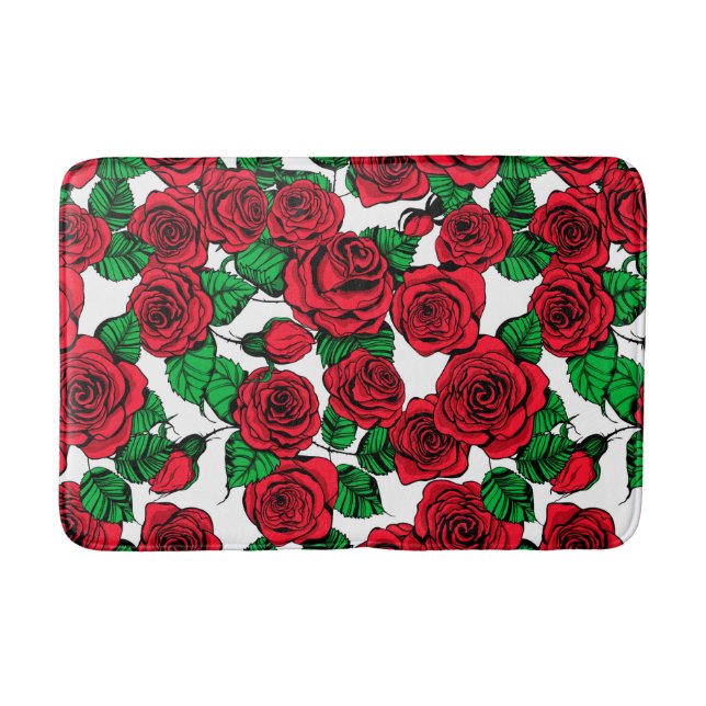 Tapis De Bain Motif de roses rouges (Devant)