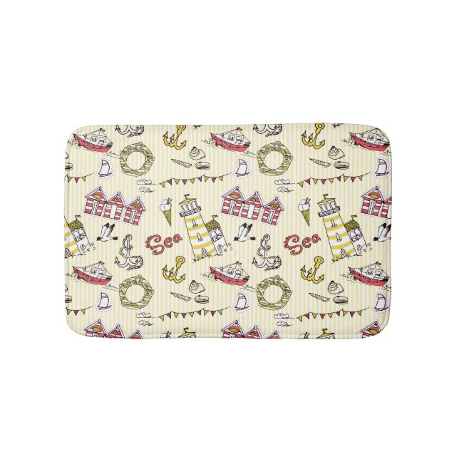 Tapis De Bain Motif de scène de la plage de Cute (Devant)