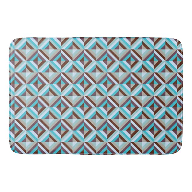 Tapis De Bain Motif de surface composée bleu et Brown (Devant)