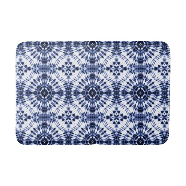 Tapis De Bain Motif de teinture bleu foncé (Devant)
