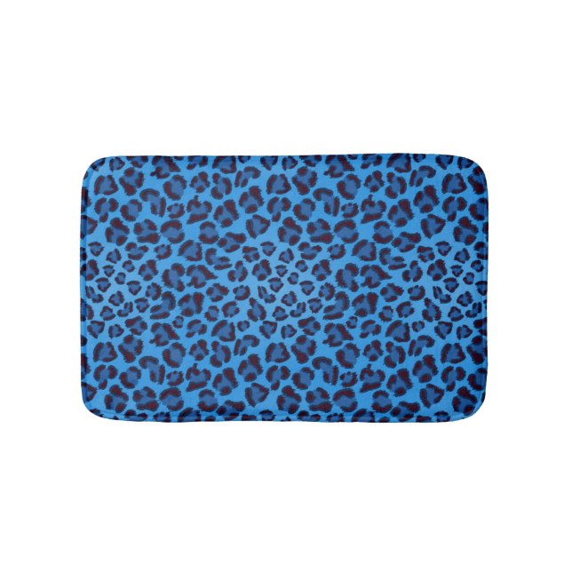 Tapis De Bain motif de texture de léopard bleu (Devant)