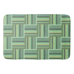 Tapis De Bain Motif de tissage à rayures vert olive