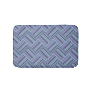 Tapis De Bain Motif de tissage en diagonale gris bleu