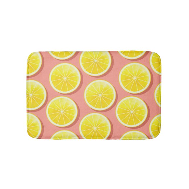 Tapis De Bain Motif de tranches de citron d'été (Devant)