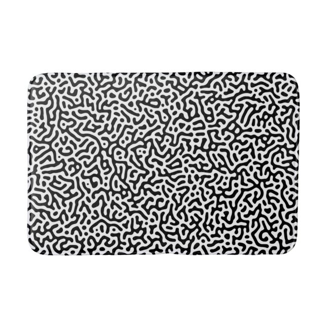 Tapis De Bain Motif de Turing Noir et Blanc (Devant)
