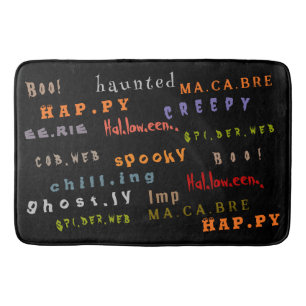 Tapis De Bain Motif de typographie amusant et coloré, Halloween