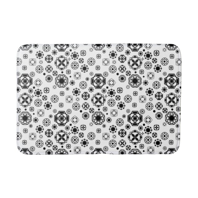 Tapis De Bain Motif décoratif noir blanc arabesque (Devant)