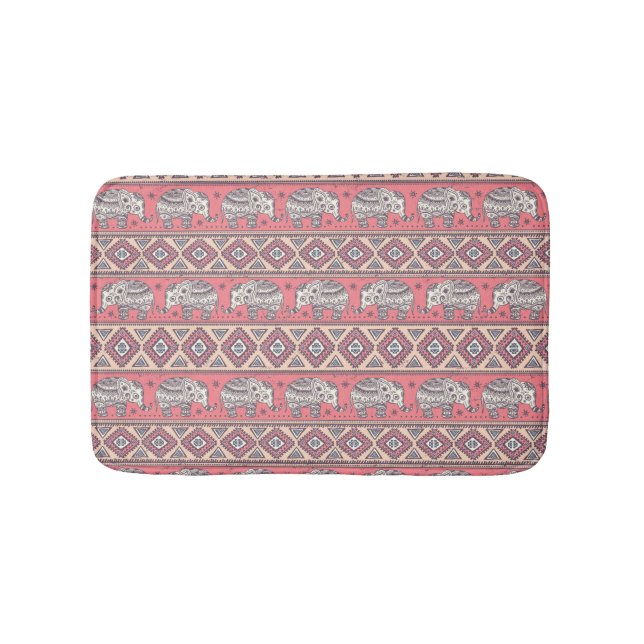 Tapis De Bain Motif d'éléphant rose (Devant)
