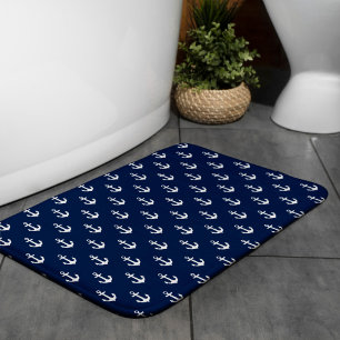 Tapis De Bain Motif des Ancres bleues de la Marine