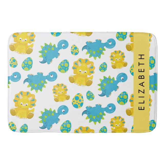 Tapis De Bain Motif Des Dinosaures, Dinosaures Mignons, Votre No (Devant)