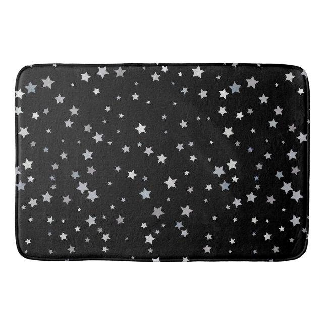 Tapis De Bain Motif des étoiles d'argent mignonnes | Toute coule (Devant)