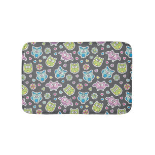 Tapis De Bain motif des hiboux de bande dessinée