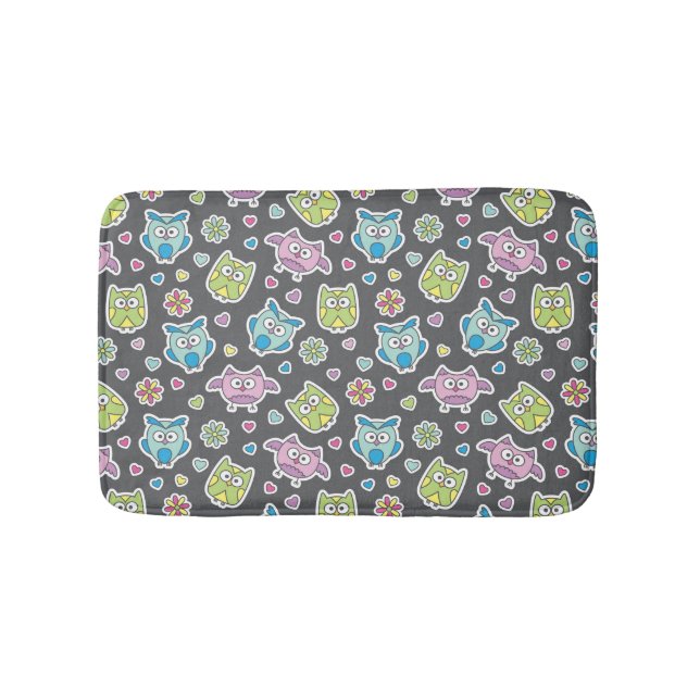 Tapis De Bain motif des hiboux de bande dessinée (Devant)