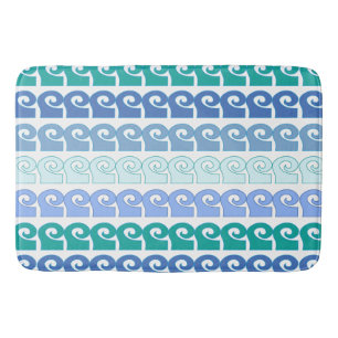 Tapis De Bain Motif des vagues modernes dans les tons bleus