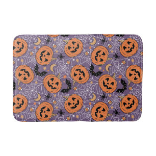 Tapis De Bain Motif d'Halloween violet Jack-O-lanterne