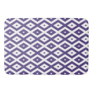 Tapis De Bain Motif diamant ultra violet et blanc