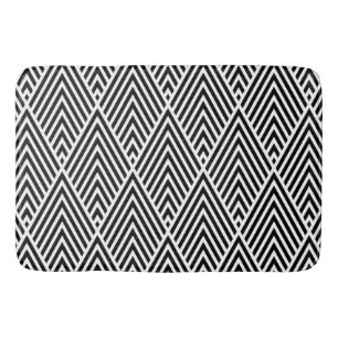 Tapis De Bain Motif Diamant Vintage noir et blanc