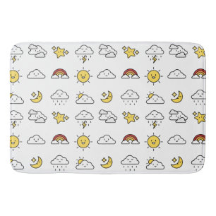 Tapis De Bain Motif d'icônes météo mignonne
