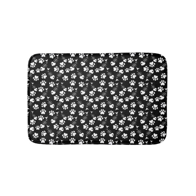 Tapis De Bain motif d'impression de chat d'os de poissons (Devant)