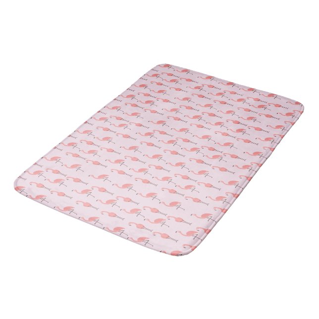 Tapis De Bain Motif d'oiseaux de Flamant rose rose aléatoire (Angle)