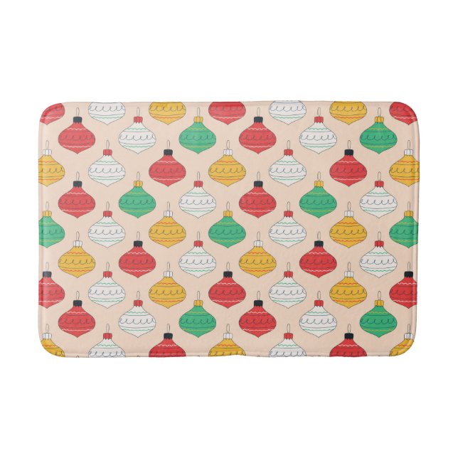 Tapis De Bain Motif d'ornements de Noël rétro (Devant)
