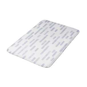 Tapis De Bain Motif Dusty Purple sur lignes arrondies blanches