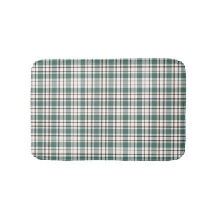 Tapis De Bain motif écossais vert à damiers clair