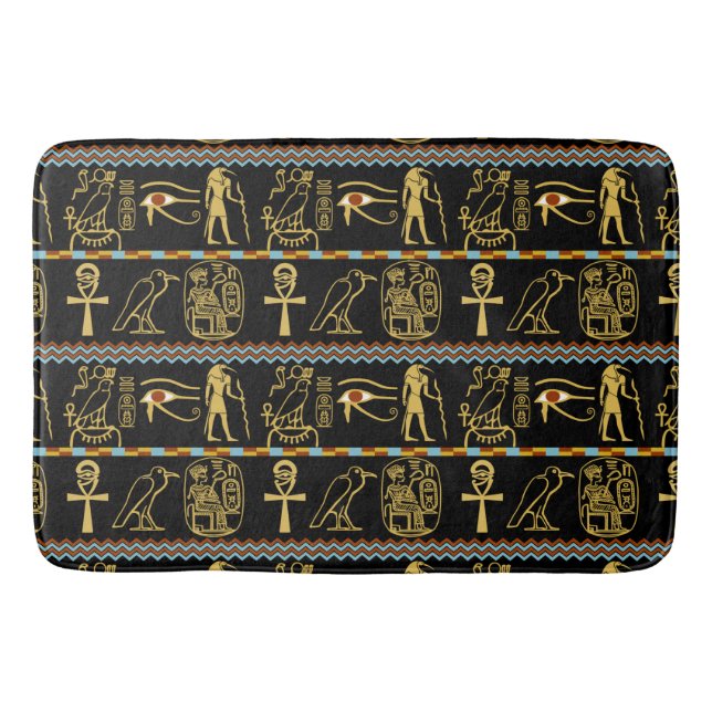Tapis De Bain Motif égyptien Hiéroglyphes Oeil de Horus (Devant)