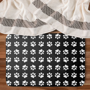 Tapis De Bain Motif Empreinte de patte noir et blanc moderne