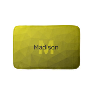 Tapis De Bain Motif en maille géométrique gris foncé jaune