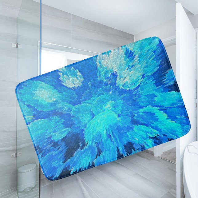 Tapis De Bain motif en mosaïque Abstraite, moderne, turquoise (Créateur téléchargé)