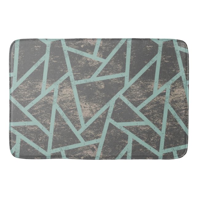 Tapis De Bain Motif en mosaïque vert pâle et gris (Devant)