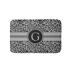 Tapis De Bain Motif et monogramme Silver Leopard tendance