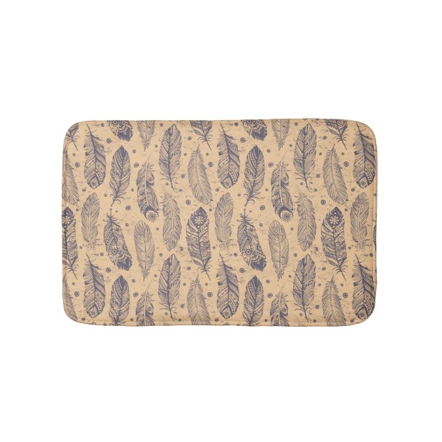 Tapis De Bain Motif ethnique d'ensemble de plume (Devant)