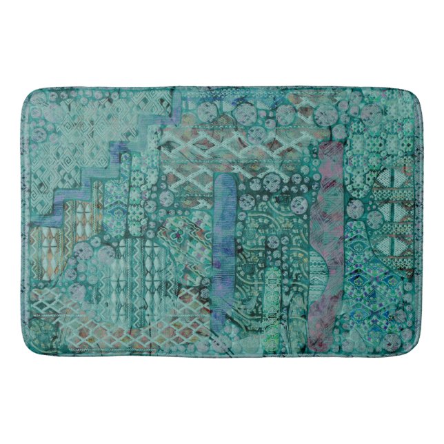 Tapis De Bain Motif Ethno Abstrait - Folklore Art 2 (Devant)