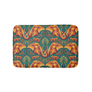 Tapis De Bain Motif Exotique Tapisserie Safari - Le Lotus Blanc