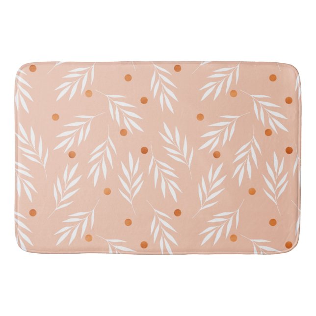 Tapis De Bain Motif Feuille moderne Apricot rose (Devant)