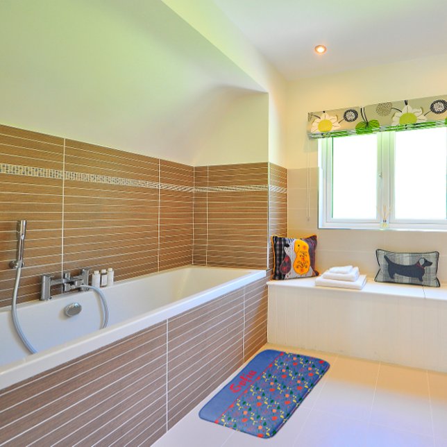 Tapis De Bain motif fleur sauvage bleu pavot (Créateur téléchargé)