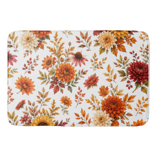 Tapis De Bain Motif floral automnal vintage avec tournesols