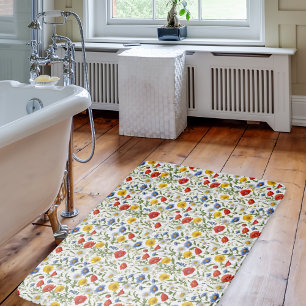 Tapis De Bain Motif Floral Coloré Fleur Sauvage Moderne Joli