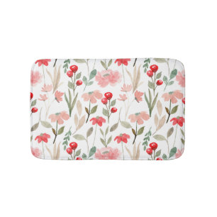 Tapis De Bain Motif floral moderne Berry Cherry