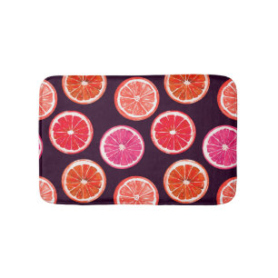 Tapis De Bain Motif foncé Citrus peint à la main