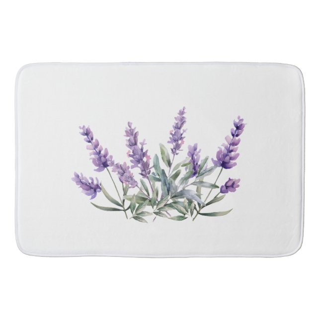 Tapis De Bain Motif français de lavande. Aquarelle (Devant)
