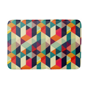 Tapis De Bain motif géométrique 3D RETRO Mid Century Moderne