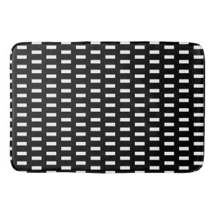 Tapis De Bain Motif géométrique blanc et noir préppy