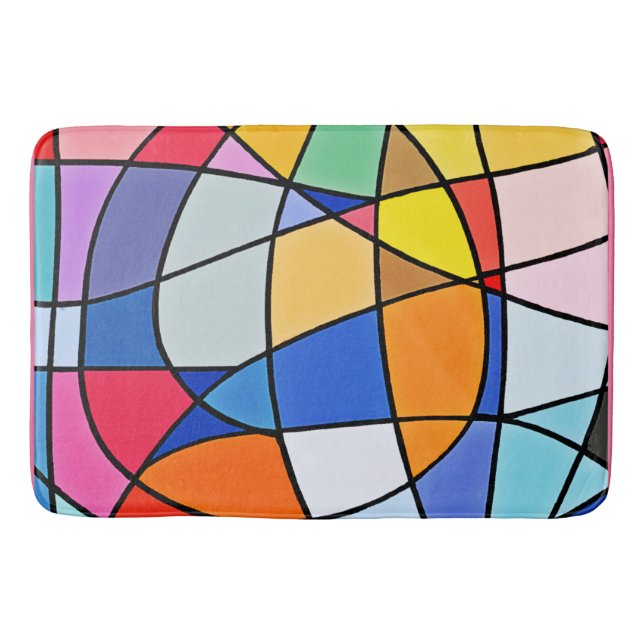 Tapis De Bain Motif géométrique coloré (Devant)