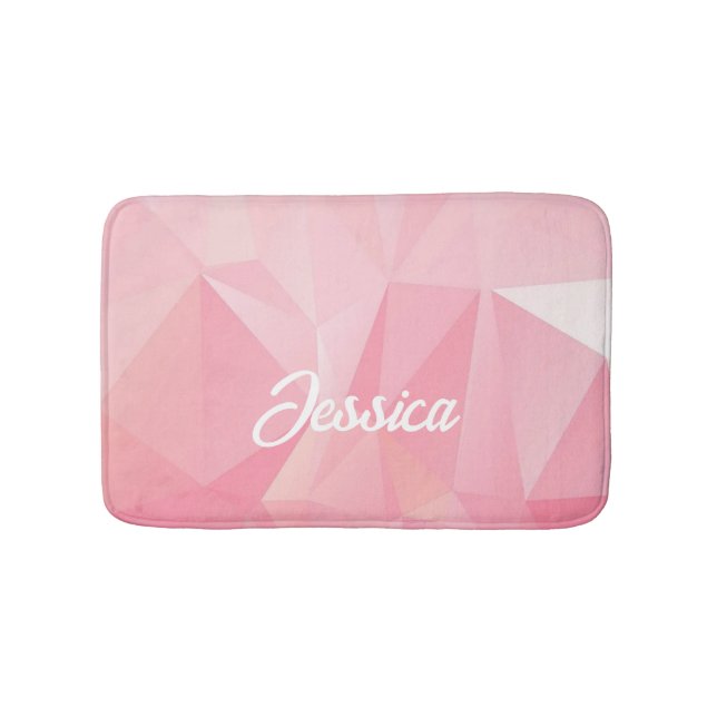 Tapis De Bain Motif géométrique dégradé rose (Devant)