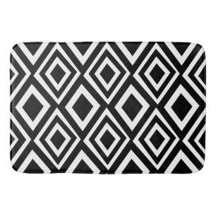 Tapis De Bain Motif géométrique Diamant noir et blanc