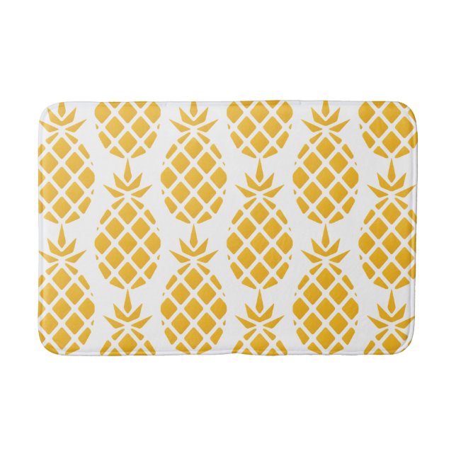 Tapis De Bain Motif géométrique jaune grand ananas (Devant)