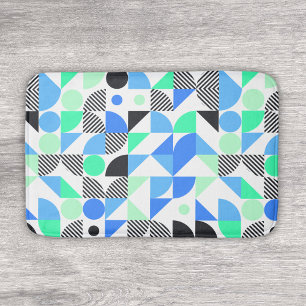 Tapis De Bain Motif géométrique Monnaie Bleue Abstraite